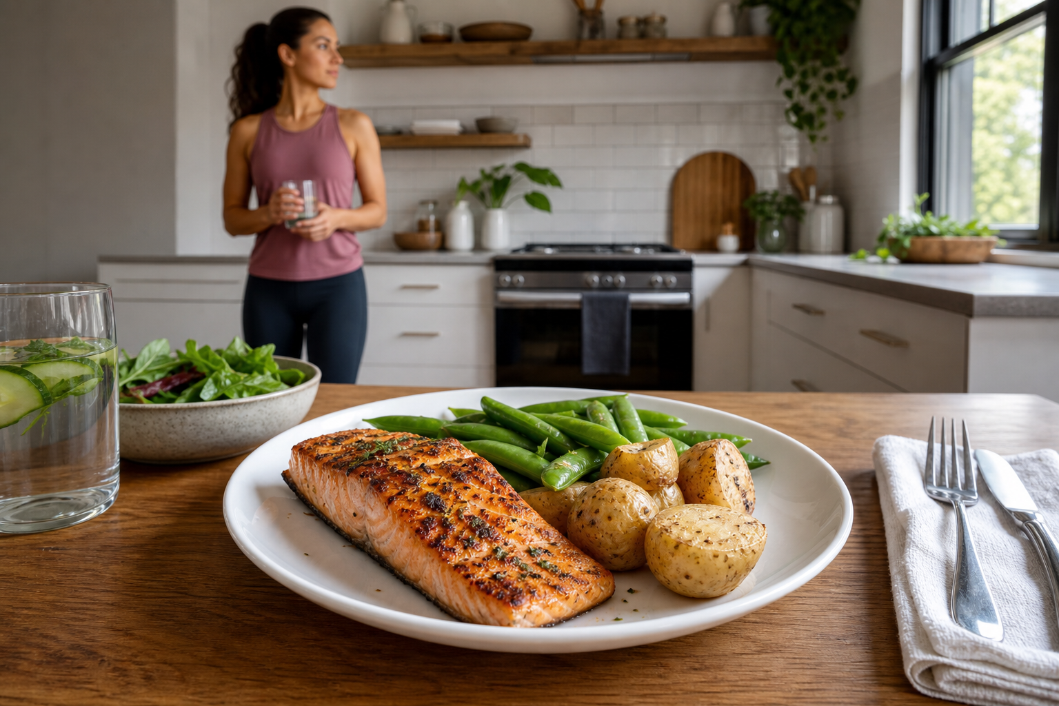Grilled Salmon with Snap Peas and New Potatoes: A 25-Minute Recovery Meal