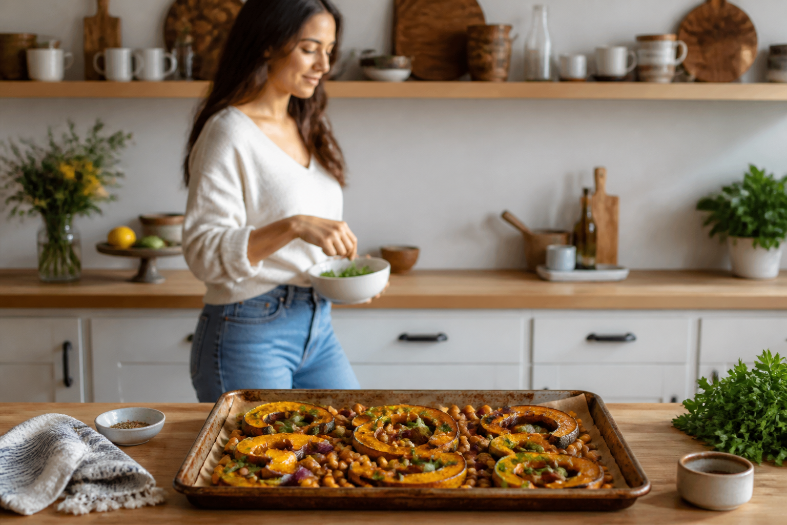 Roasted Delicata Squash + Chickpea Sheet Pan (September Performance Meal)