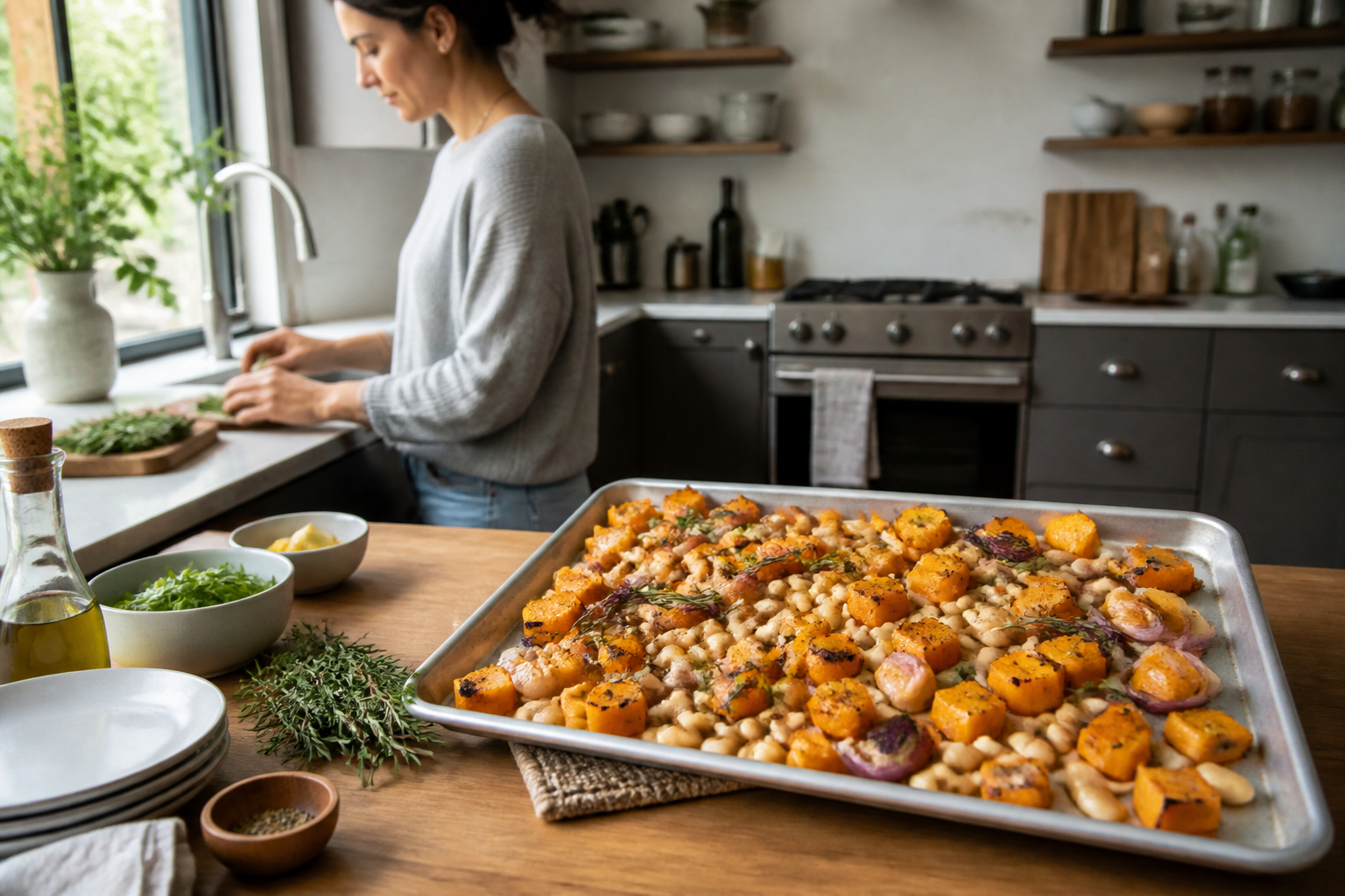 Roasted Squash and White Bean Sheet Pan — September Recovery Fuel