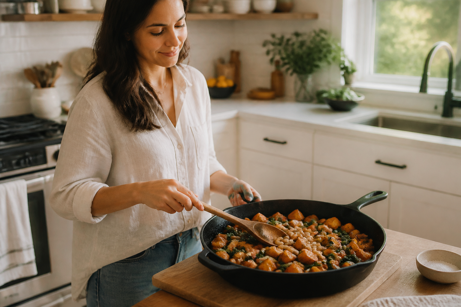 Roasted Squash and White Bean Skillet — Real Recovery Food for September